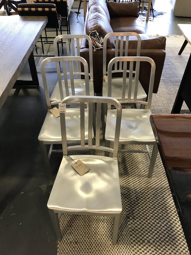 Navy Chair - Brushed Aluminum / Set of 5