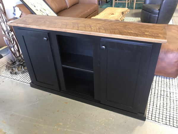 5' Black Media Cabinet w/ Dark Top