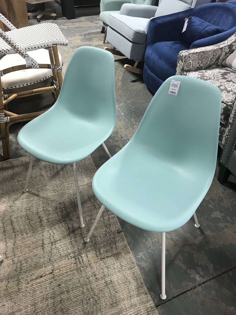 Pair of Eames Molded Plastic Side Chairs - Too Modern