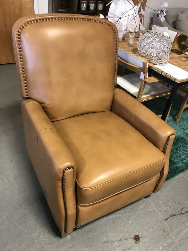 Elisabete Genuine Leather Recliner- Camel (As-is)