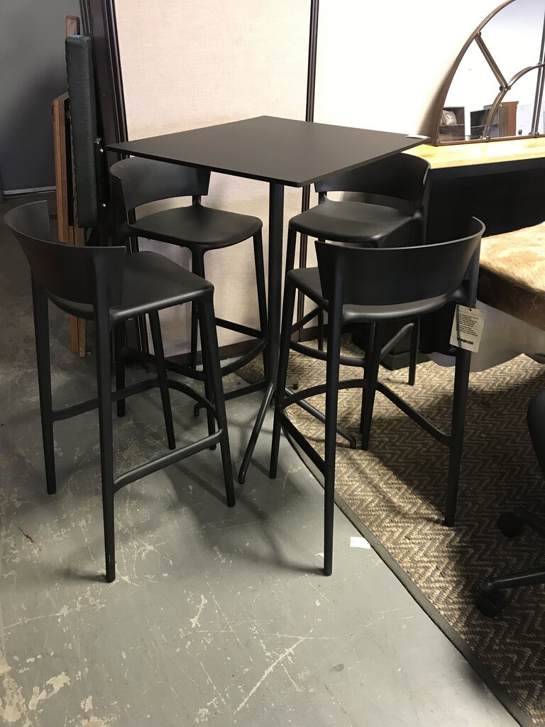 Still Cafe Rectangular Table - Black Nanolaminate/Black / Large: 41.3 in height